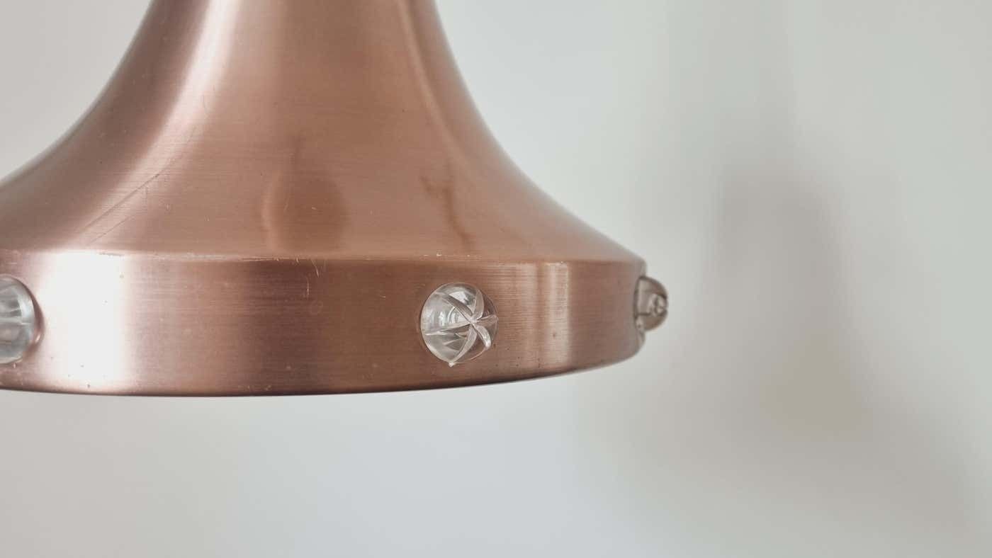 Midcentury Copper Pendant Vitrika, Sweden, 1970s photo furniture
