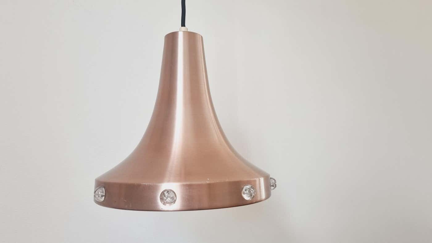 Midcentury Copper Pendant Vitrika, Sweden, 1970s photo Lighting