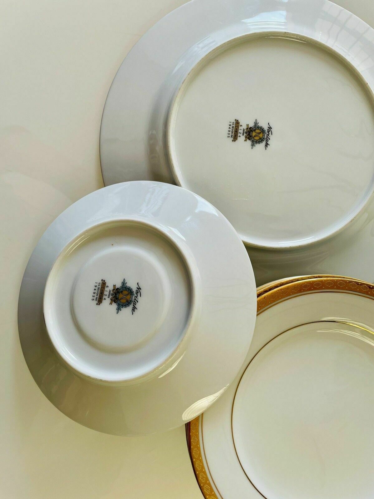 Noritake Richmond Pattern Porcelain, 5 Side Plates, 1 Dinner Plate, 1 Saucer 60s photo vinterior