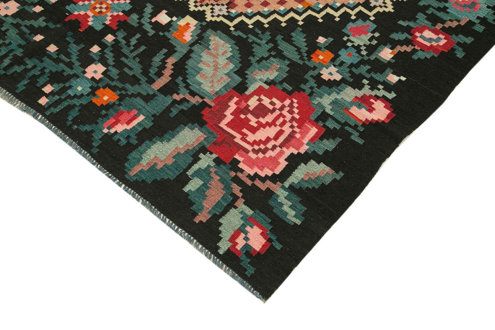 Handmade Antique 187 Cm X 278 Cm Black Moldovian Kilim Rug photo 800.0