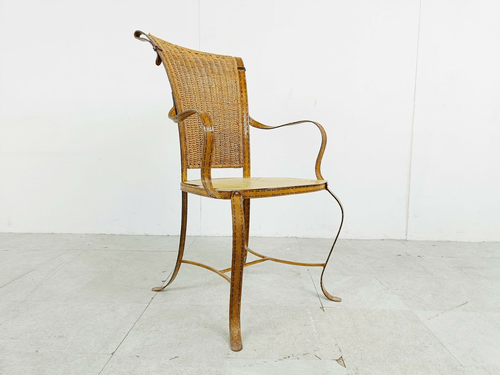 Vintage Faux Leather Italian Armchair, 1960s