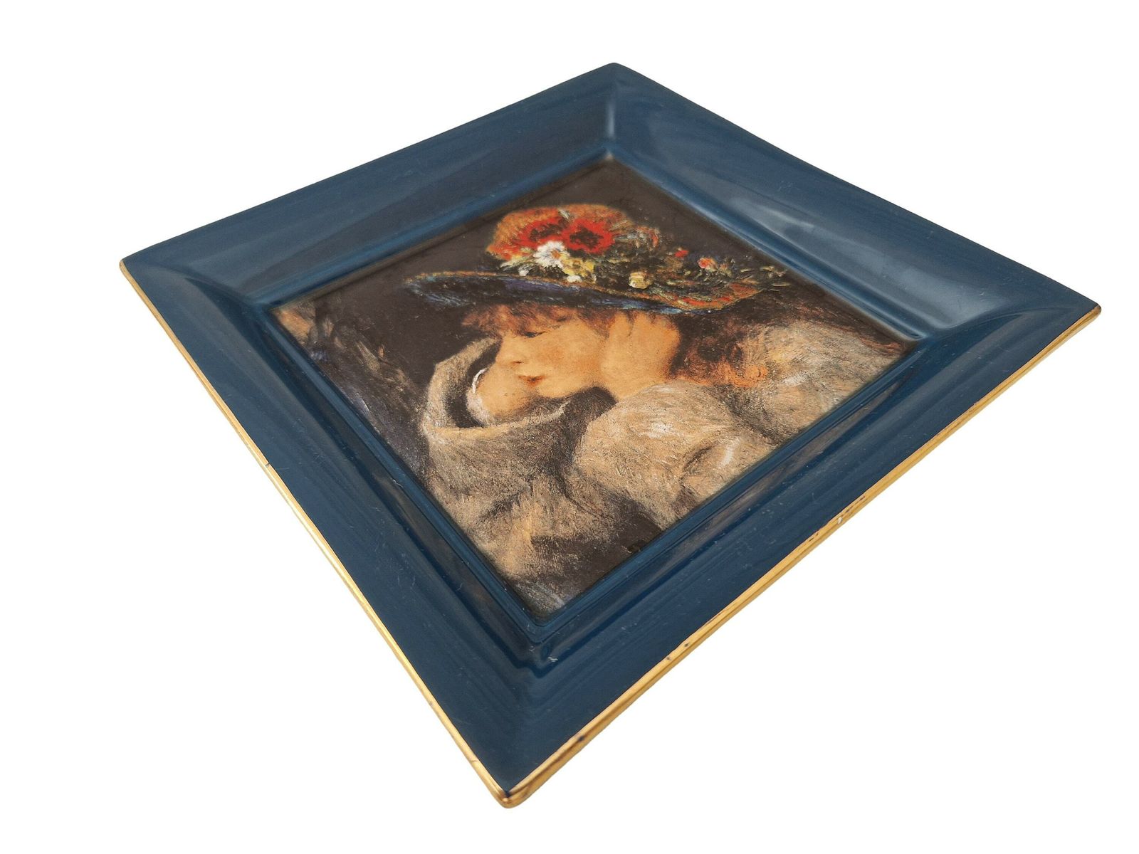Renoir Girl In Hat Portrait Catchall Tray By Luneville Ceramic, French Impressionist Home Decor, Coin & Key Dish photo 84.0