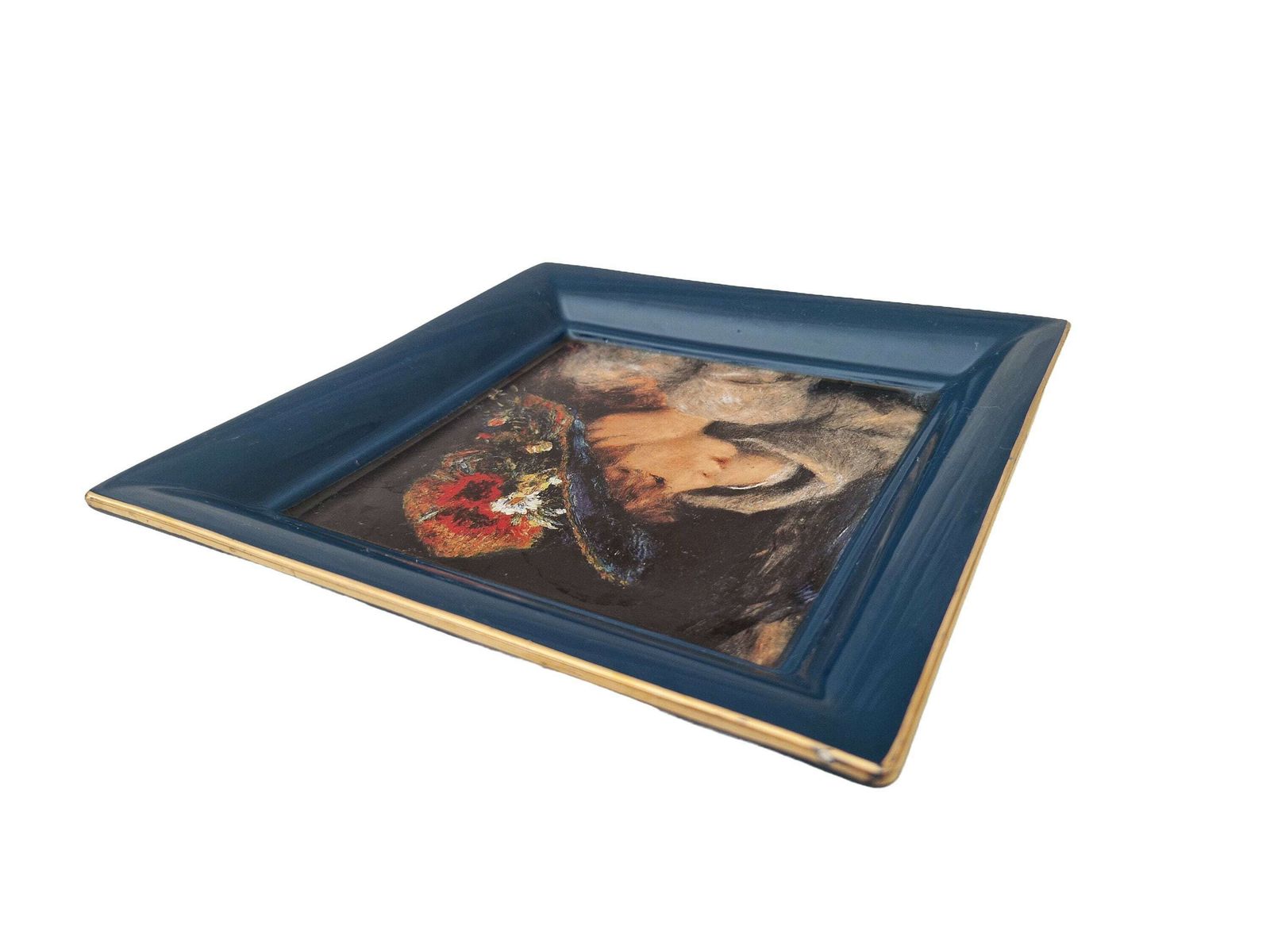 Renoir Girl In Hat Portrait Catchall Tray By Luneville Ceramic, French Impressionist Home Decor, Coin & Key Dish photo buy