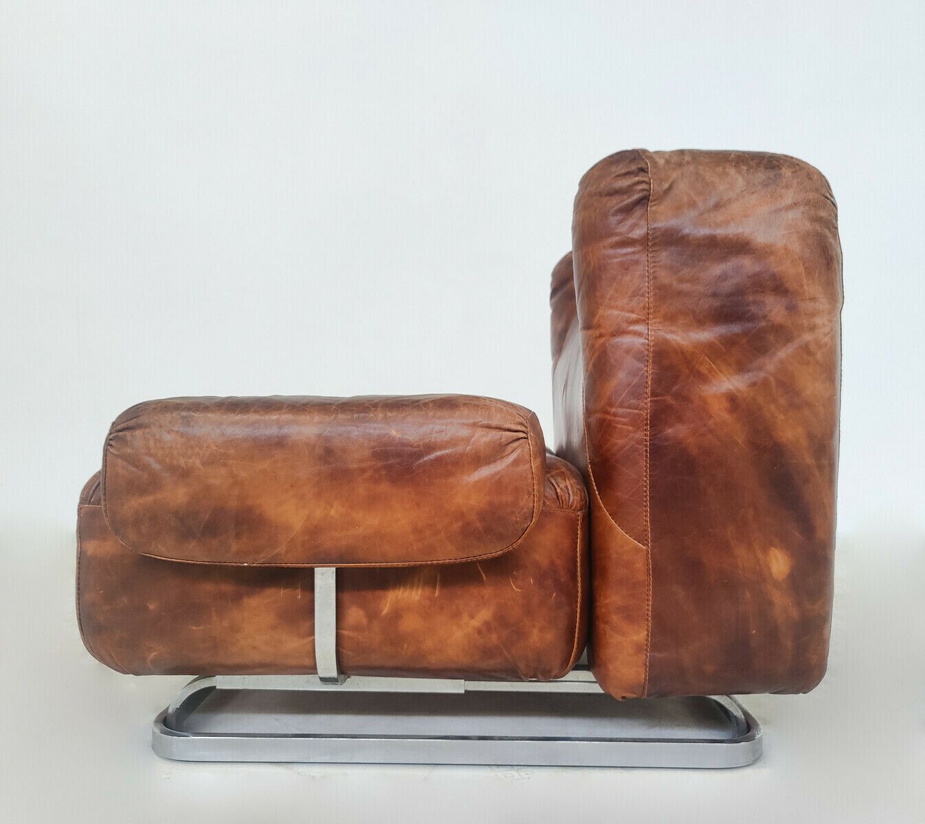 Pair Of Mid Century Modern Leather & Chrome Armchairs photo Furniture