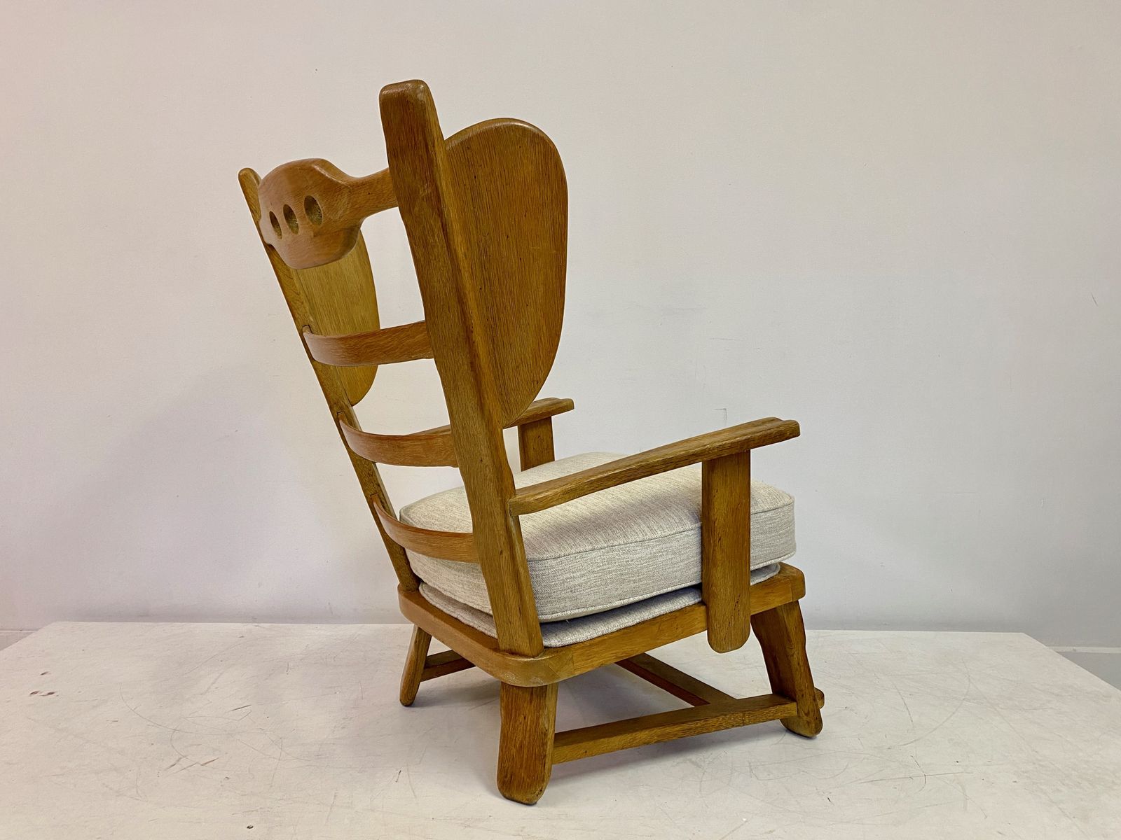 1960s Dutch Oak Brutalist Armchair photo buy