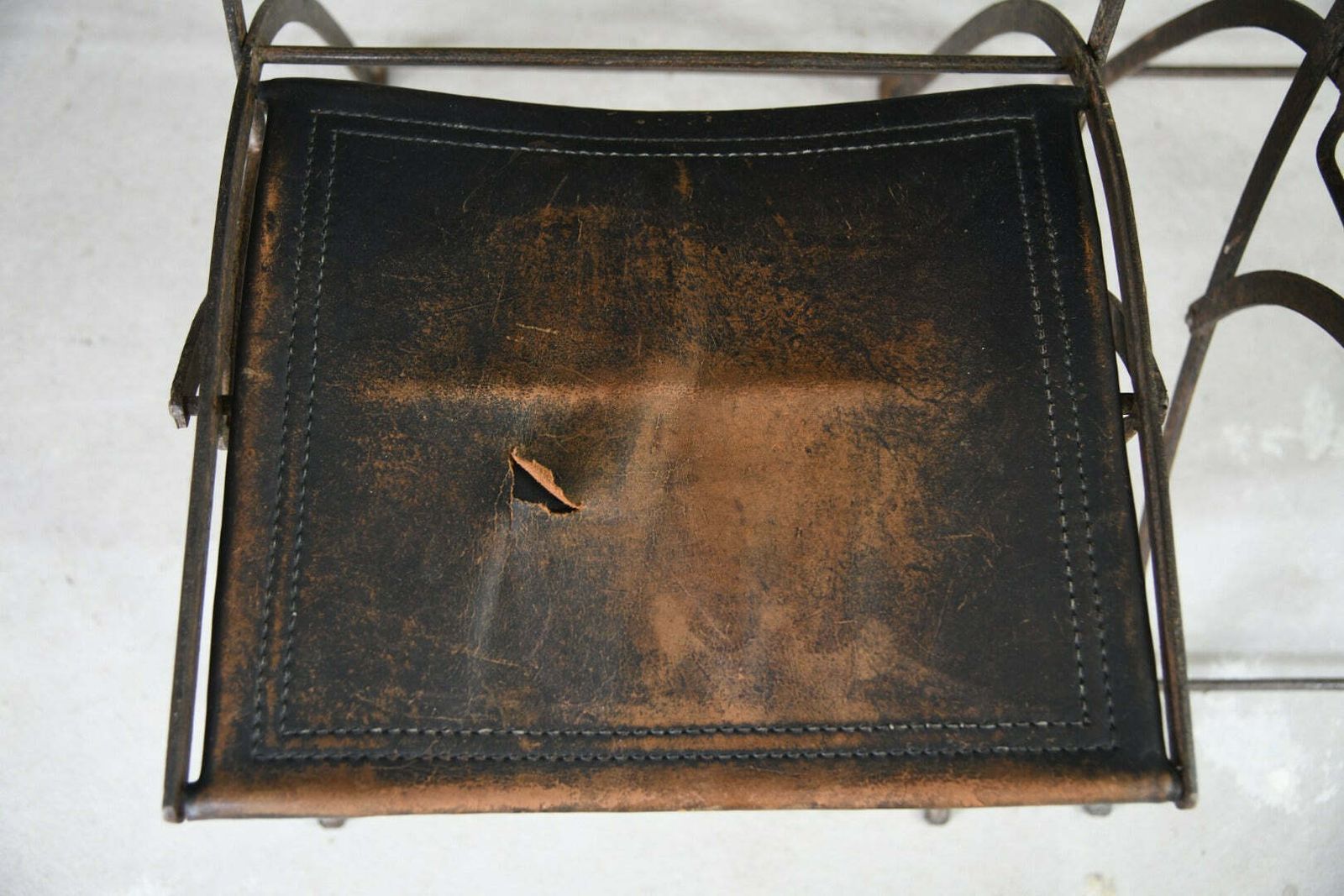 Late 19th Century French Iron & Leather Chairs photo Furniture