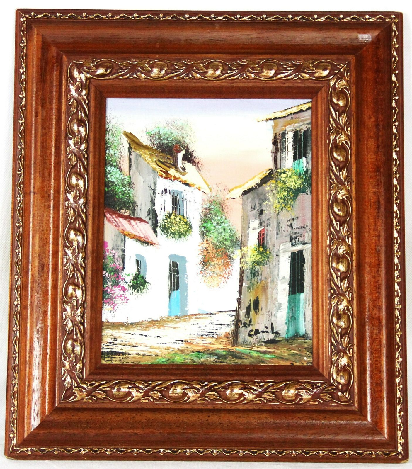 Painting Of A Street In A Typical Spanish Village. photo Art