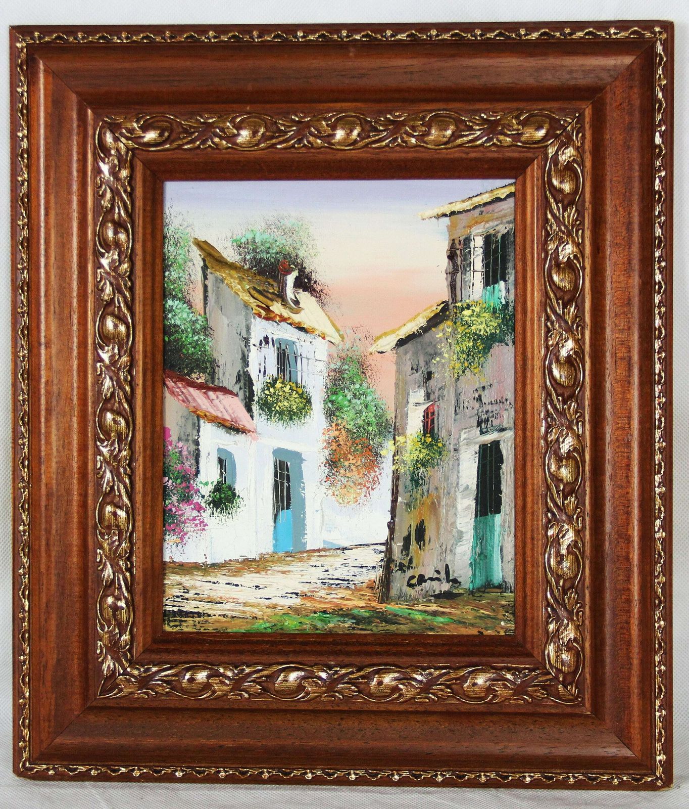photo for sale Painting Of A Street In A Typical Spanish Village.