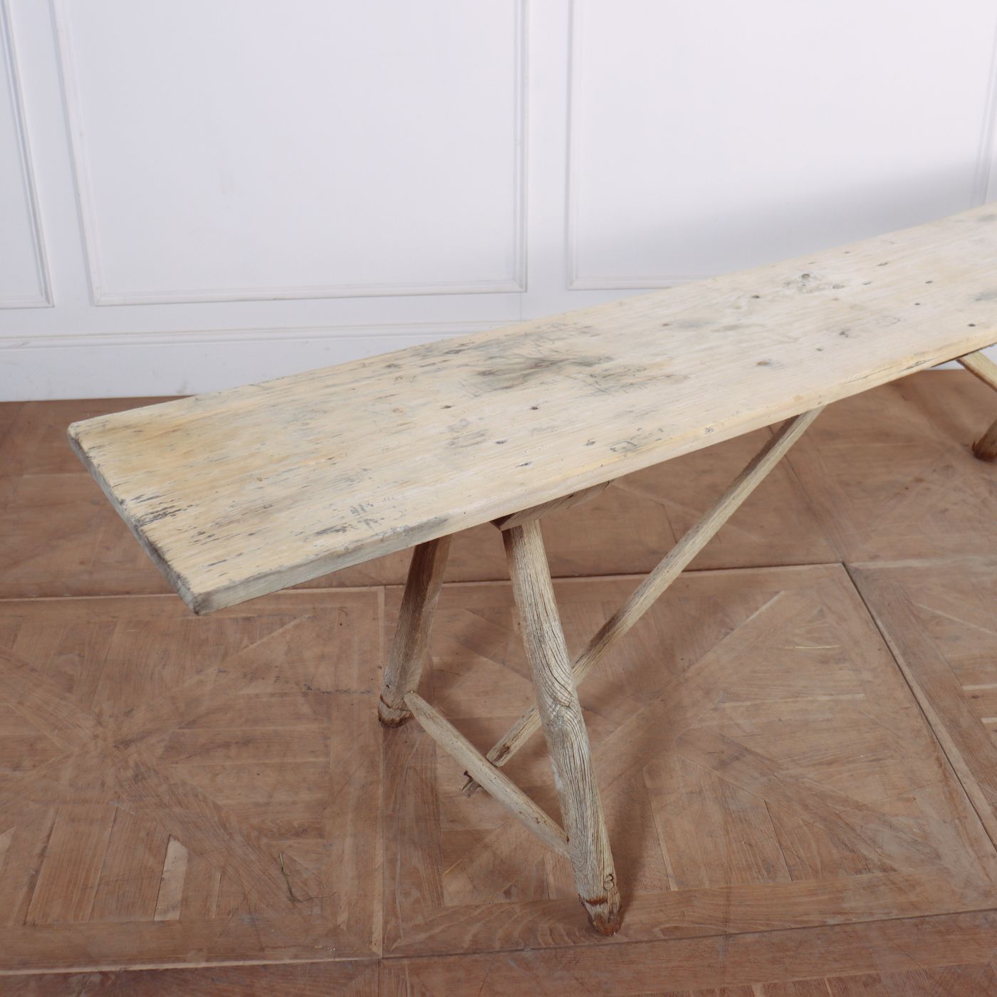 French Oak And Poplar Trestle Table photo Furniture
