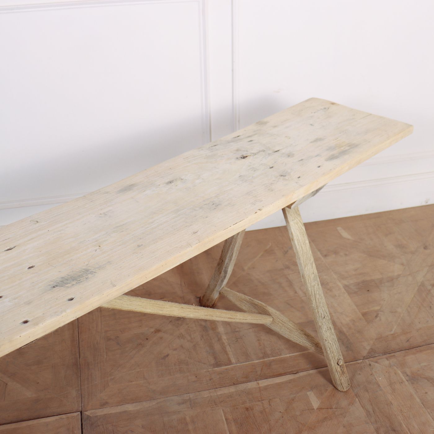 French Oak And Poplar Trestle Table photo 1320.0
