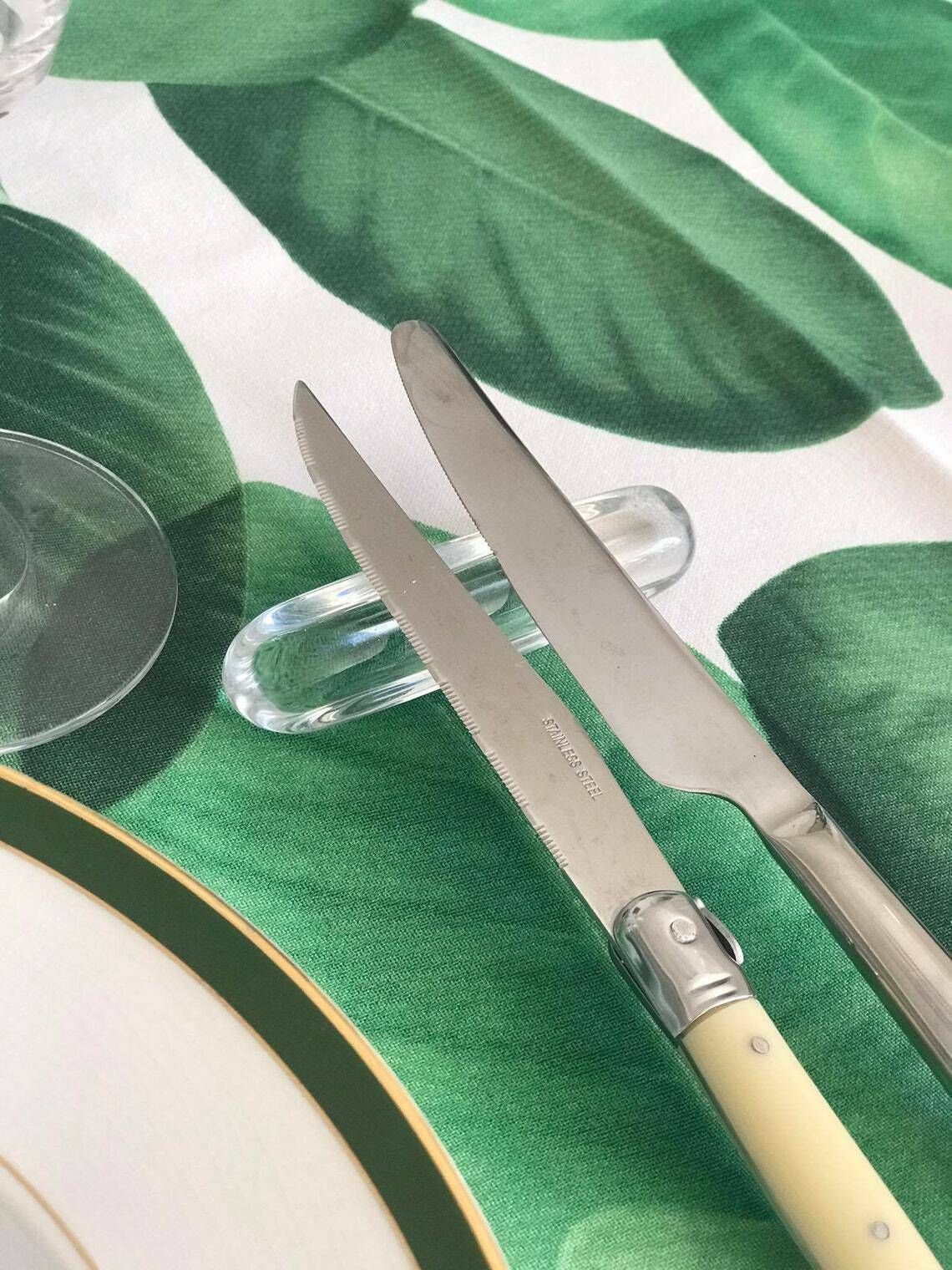 photo for sale Crystal Daum Knife Rest Vintage Set Of 6 Mid Century Cutlery Rest Retro Table Knife Holders Festive Dinner Table Wedding Gift Table Decor
