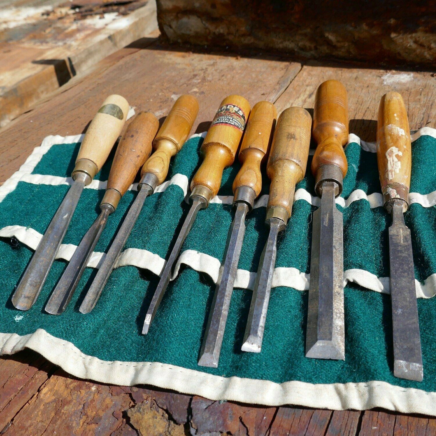 Set Of Sheffield Woodworking Chisels + Gouges