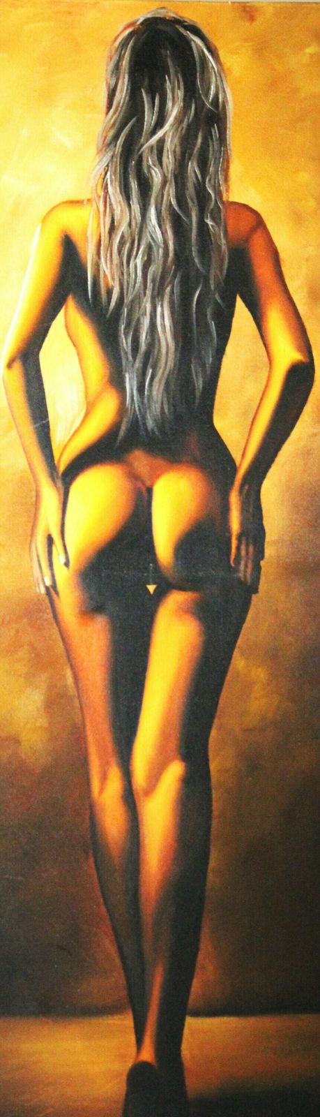 Erotic Girl Painting, 1990s, Vintage photo buy