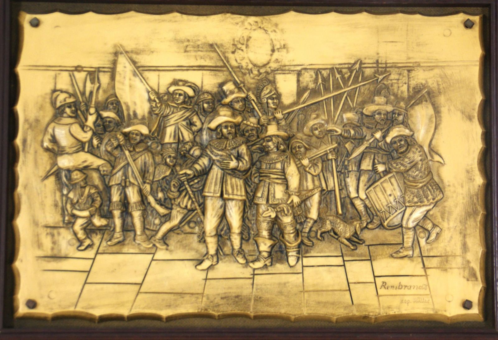 Mural Night Watch By Rembrandt Kop. Müller photo furniture