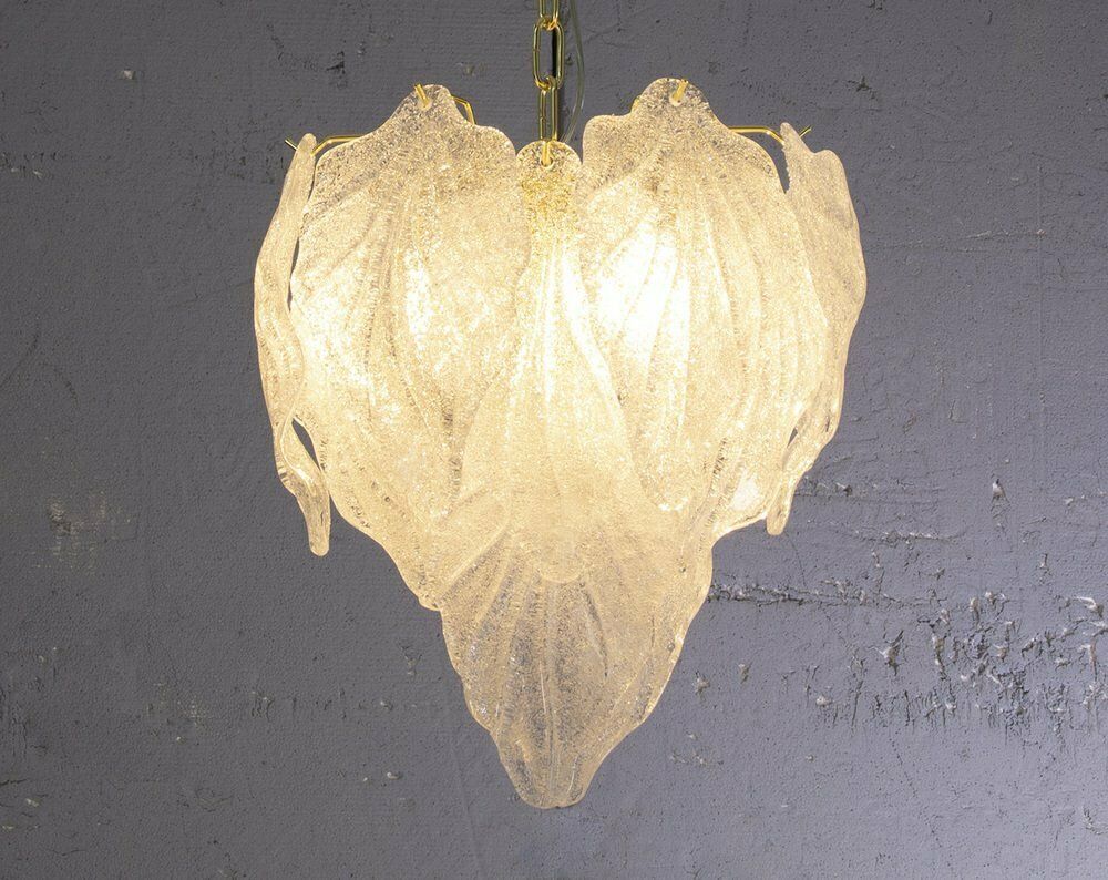 Suspension With Leaves In Murano Glass, Italy, 90s photo Lighting