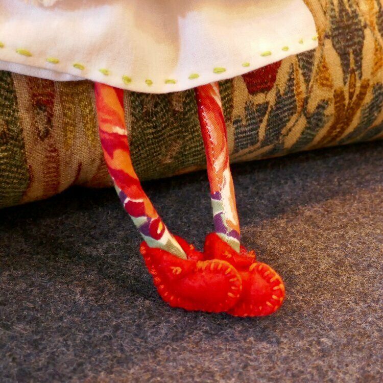 Hand Made Vintage Fabric Doll Fleur photo Home Decor