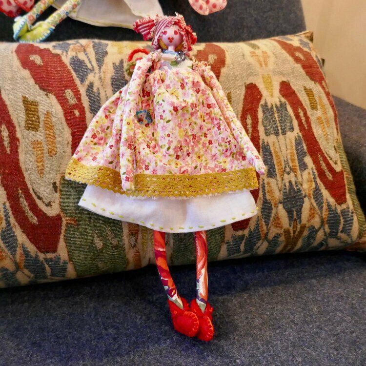 Hand Made Vintage Fabric Doll Fleur photo 95.0