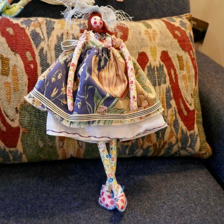 Hand Made Vintage Fabric Doll Tulip