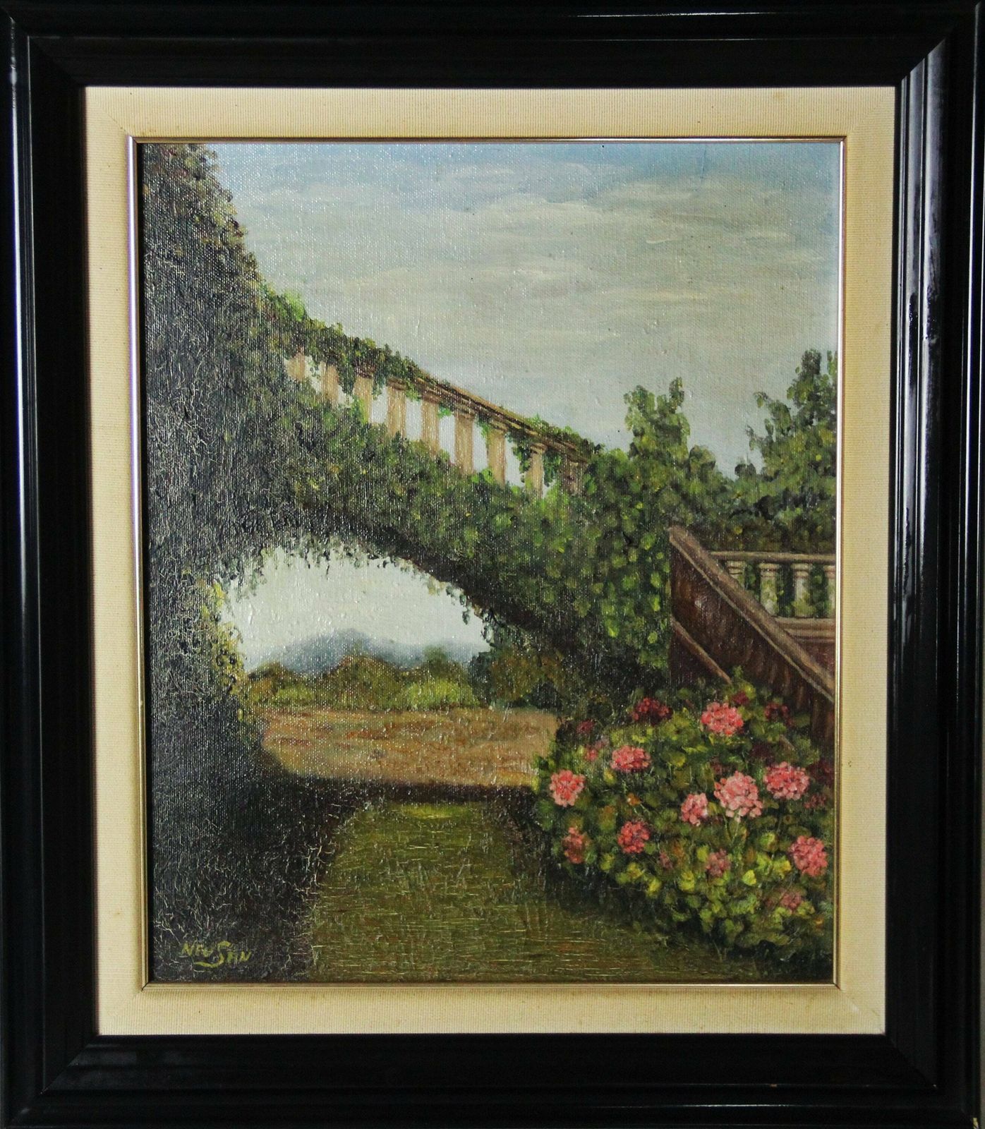 The Flowered Bridge In The Garden By Neu San photo vinterior