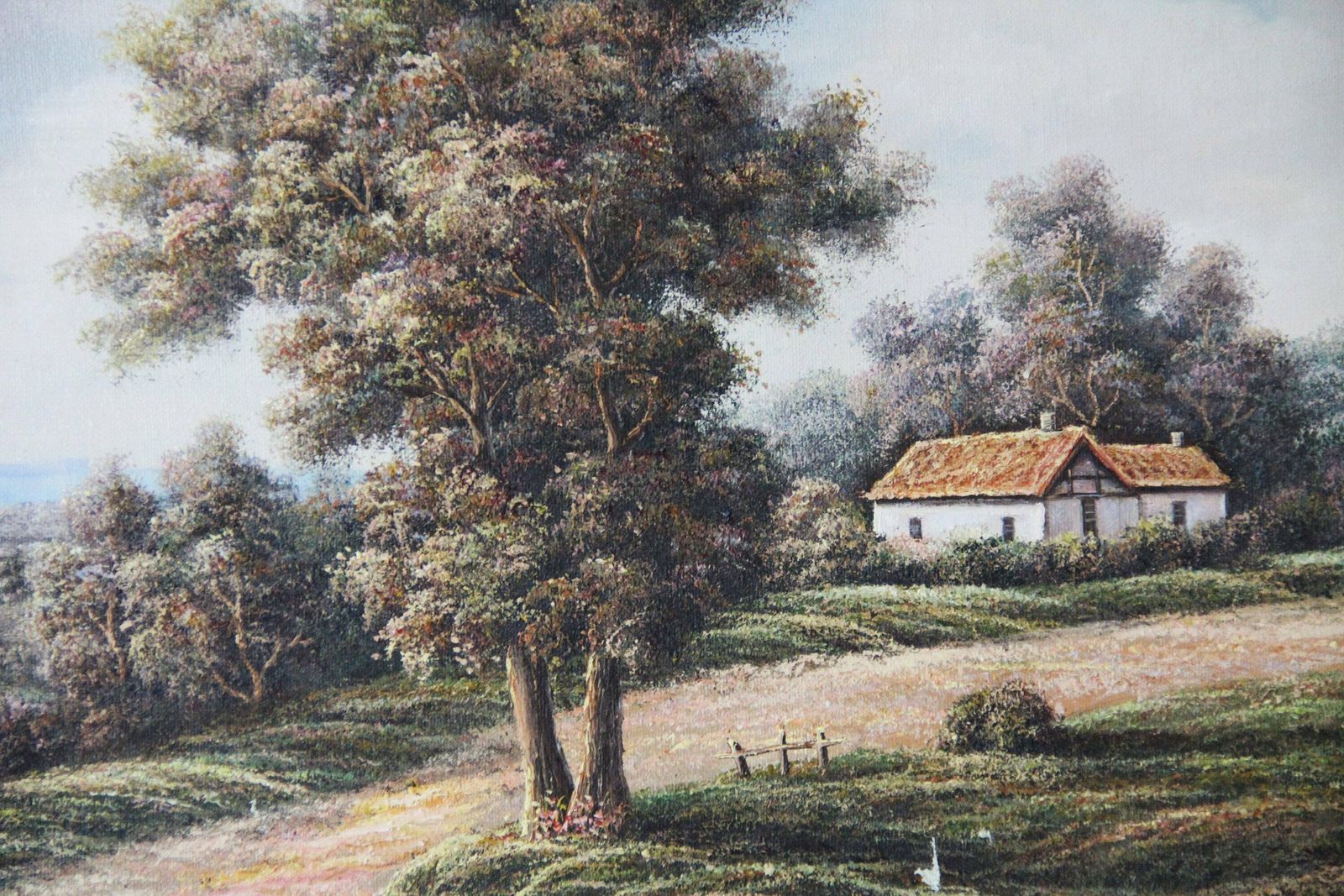 Landscape With Rustic House And Wildflower Meadow By P. Wilson photo vinterior