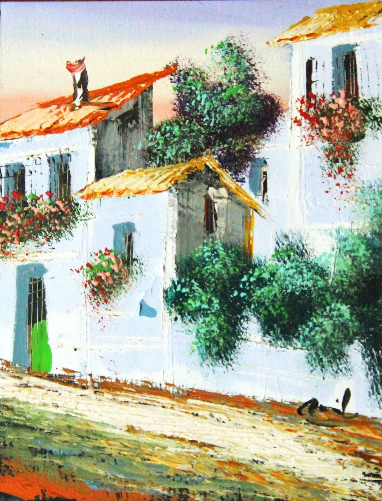 Painting A Street In A Typical Spanish Village. photo Art