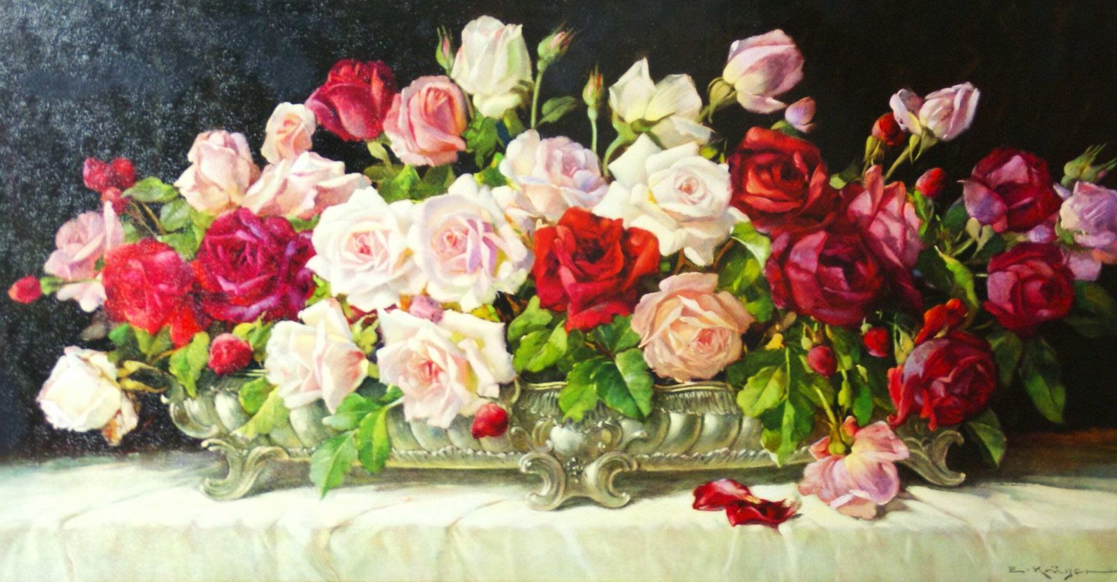 Still Life With Roses By Erich Krüger