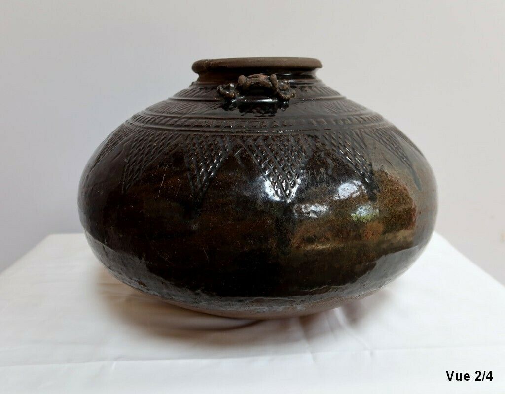 Important Bellied Vase In Glazed Terracotta – 1900 photo buy