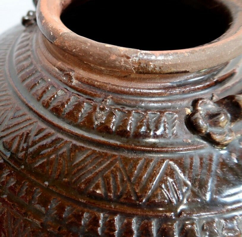 329.6 Important Bellied Vase In Glazed Terracotta – 1900 photo