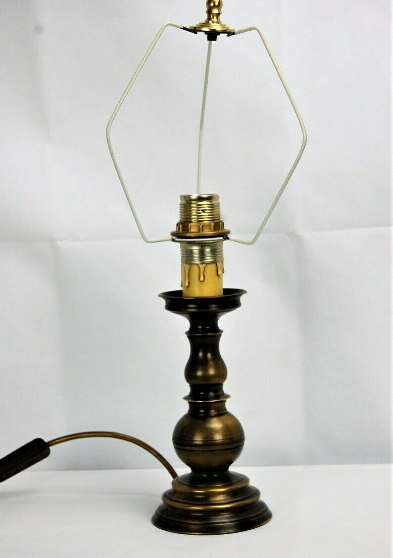 Noble Lamp From The Middle Of The Century With Raw Silk Shade, Germany Of The 1940s