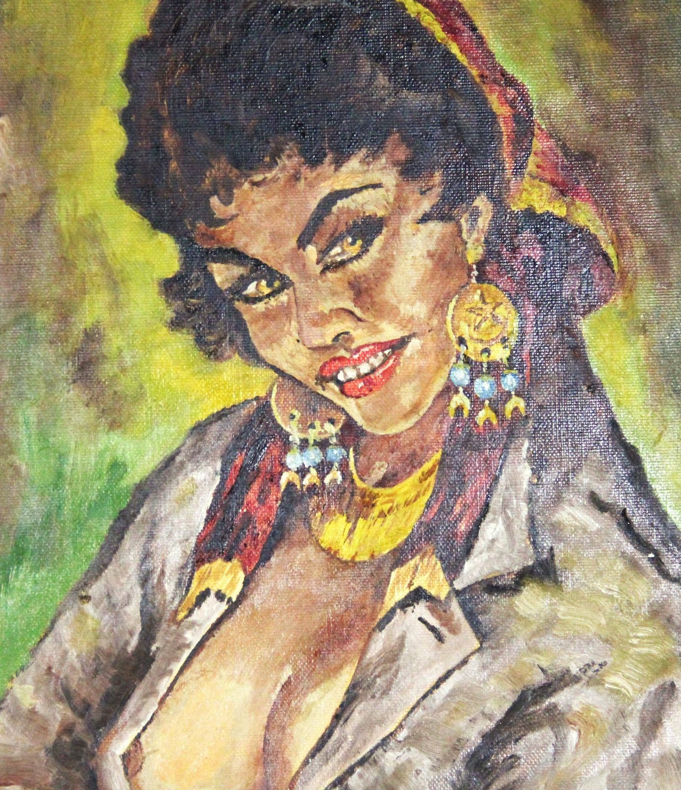 photo furniture Spanish Woman Painting, 1970s, Vintage