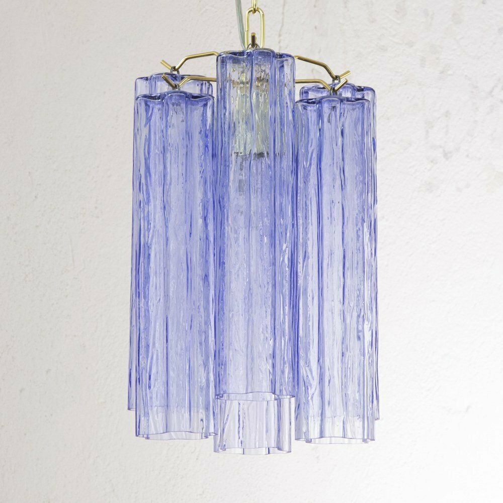 Tronchi Chandelier In Violet Blue Glass, Italy, 1990s photo buy
