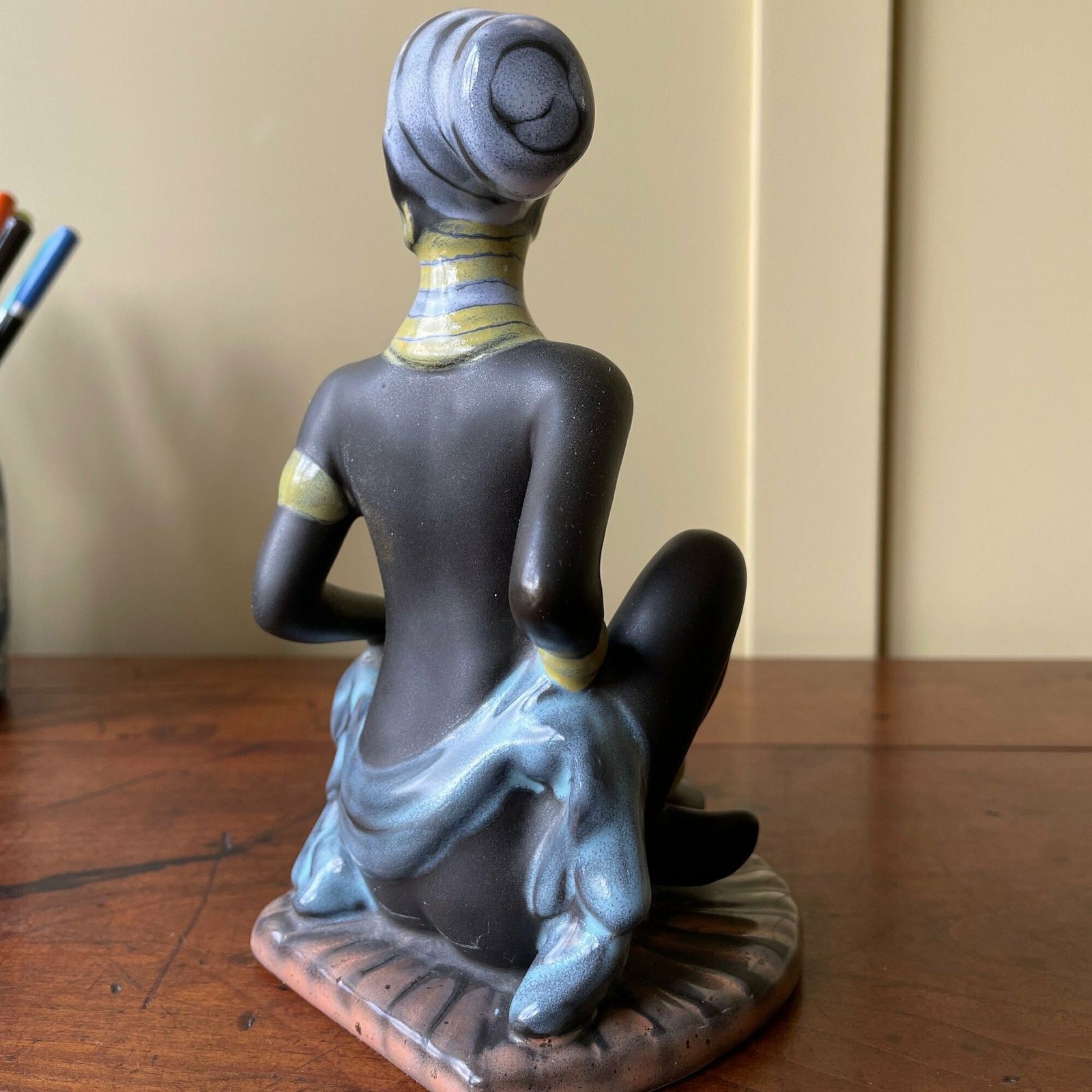 Mid Century Modern Ceramic African Figurine 1950's photo Home Decor