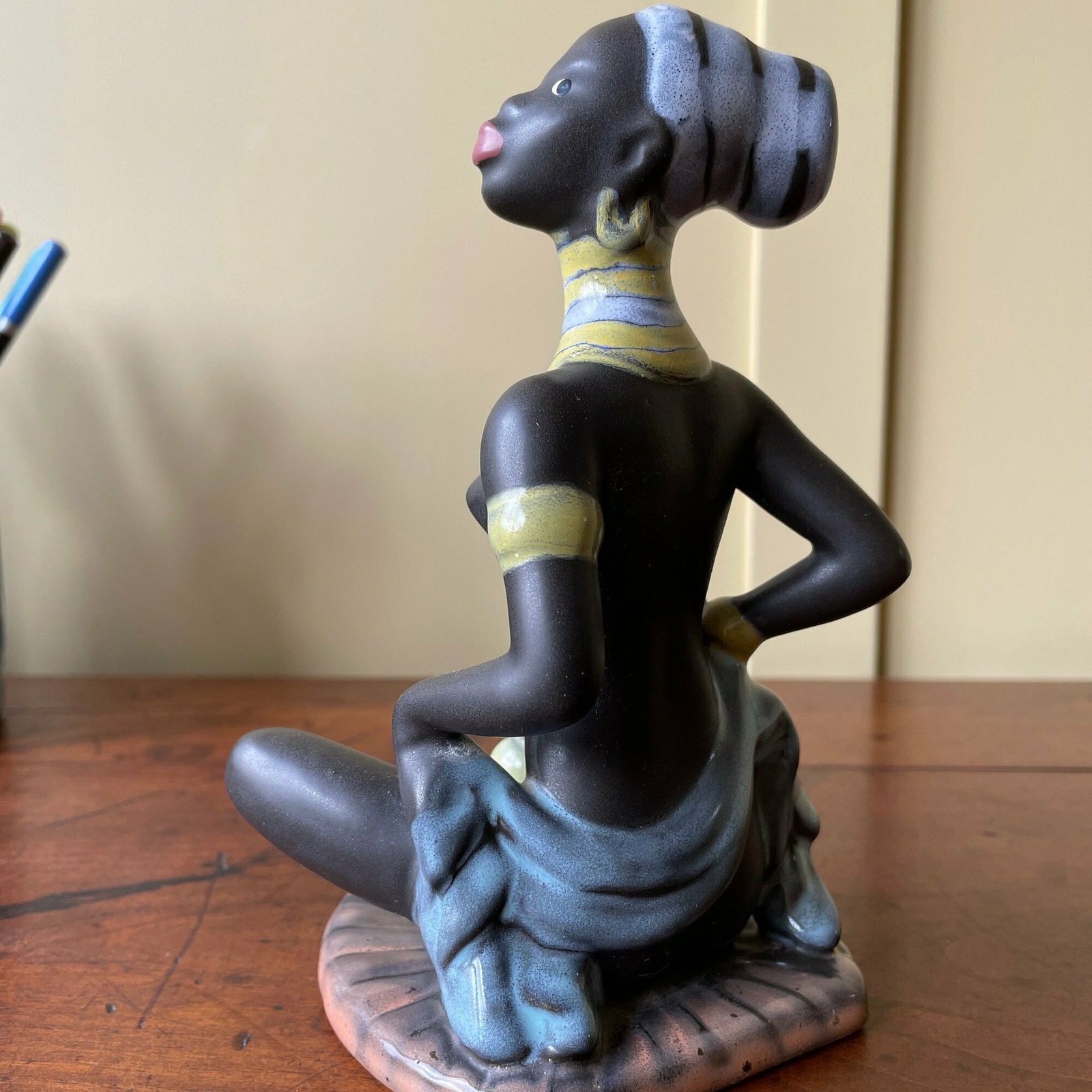 Mid Century Modern Ceramic African Figurine 1950's photo 150.0