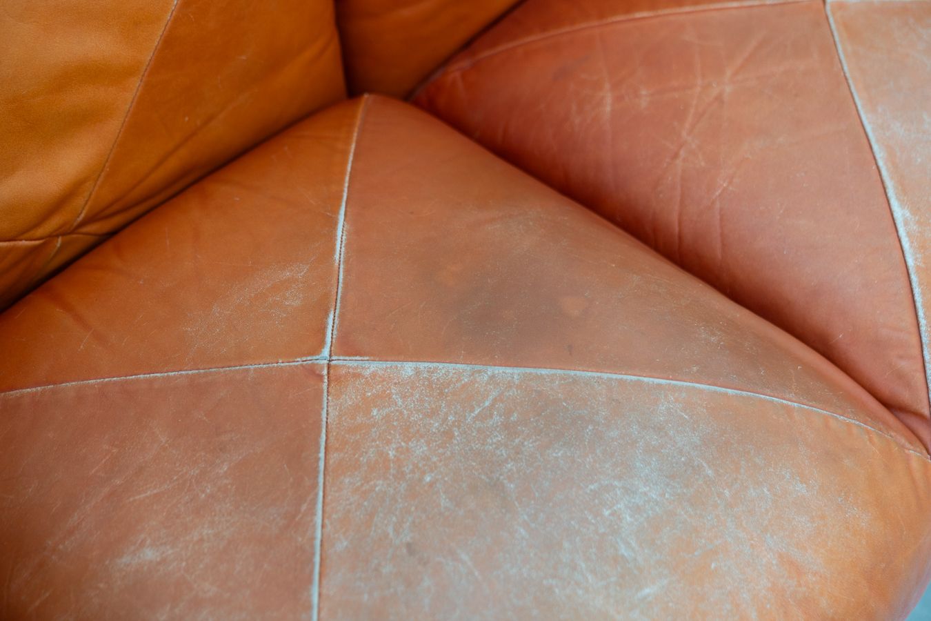 Furniture Marius&Marius Orange Leather Sofas And Poufs By Mario Marenco For Arflex – Techniform 70s Collection photo