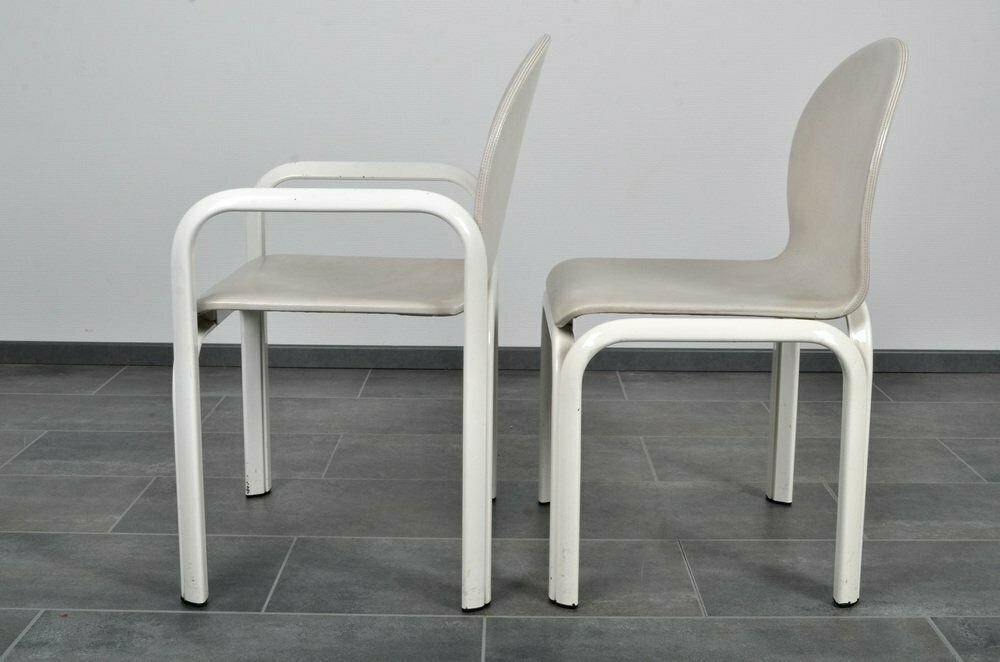 photo furniture Orsay Dining Set In Leather By Gae Aulenti For Knoll 1970s Set Of 7