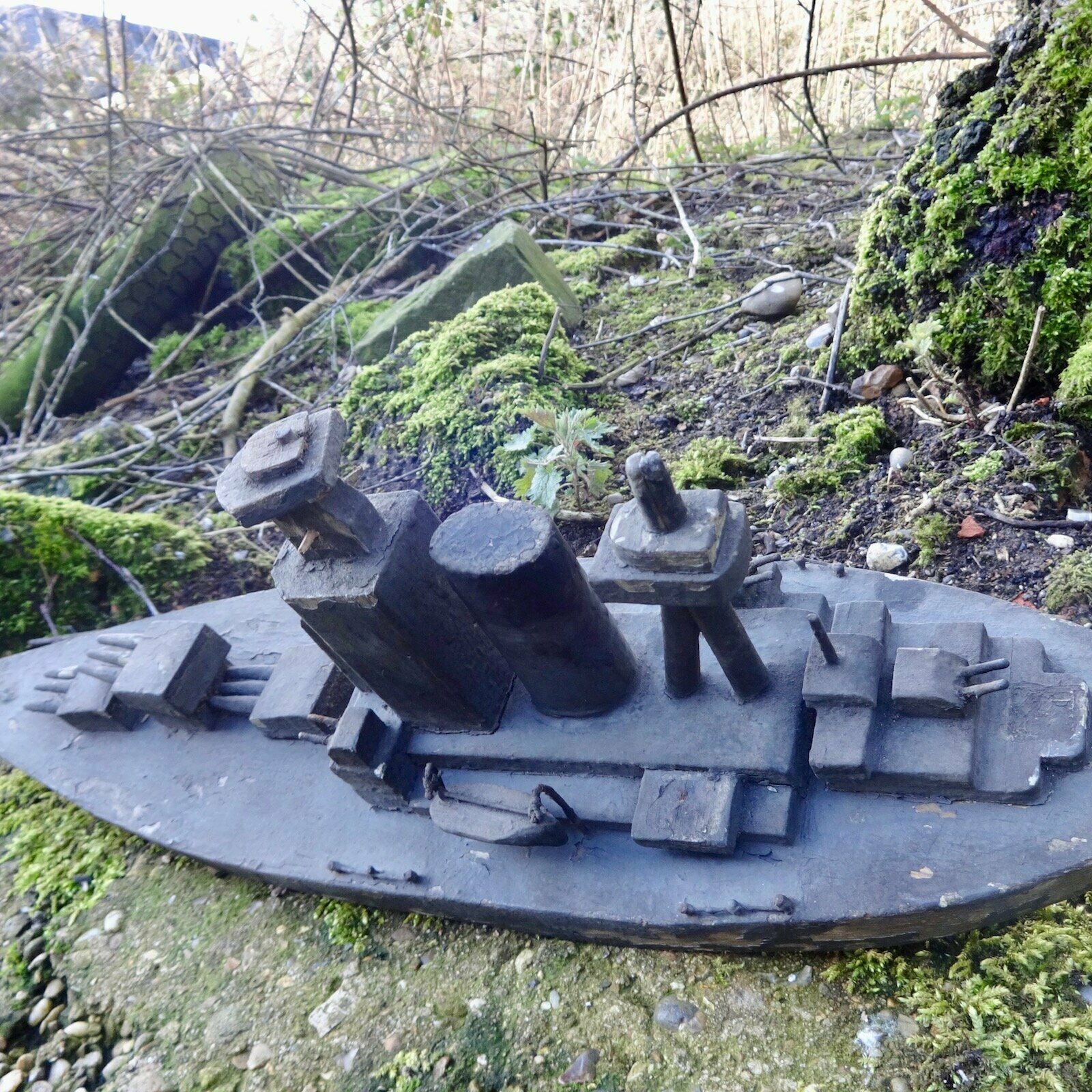 Folk Art Pow Scratch Built Battleship photo 375.0