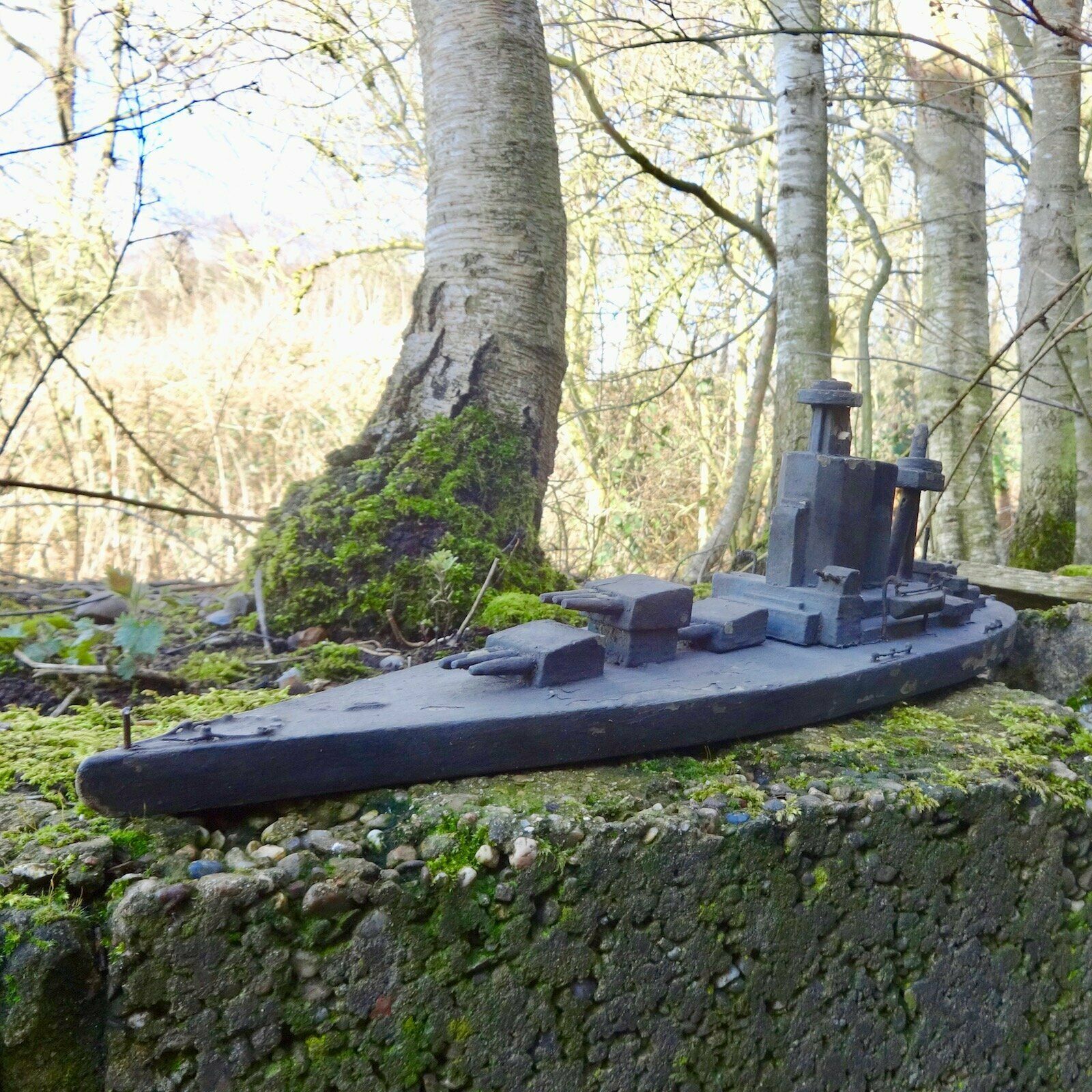Folk Art Pow Scratch Built Battleship photo vinterior