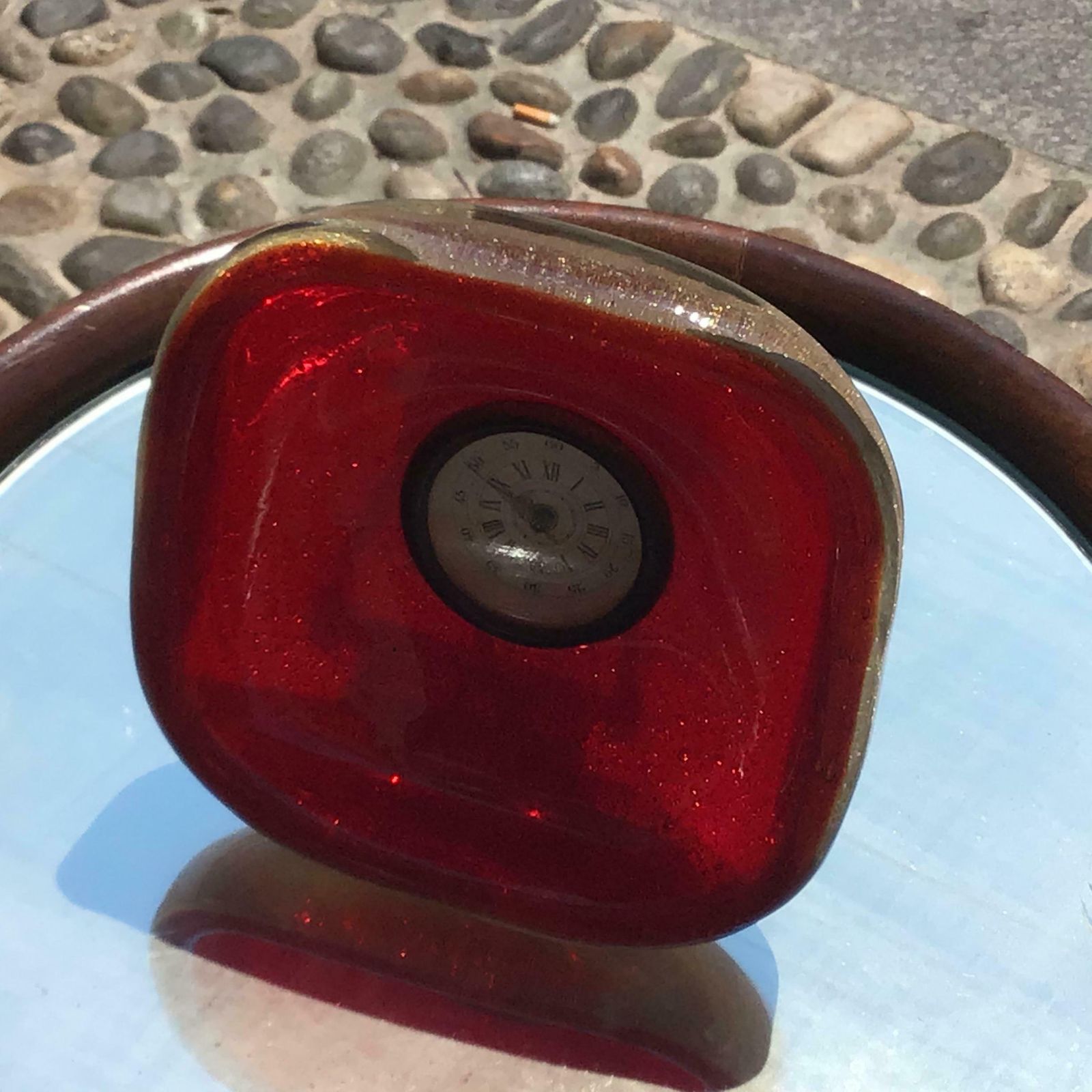 Venini Table Clock /Scrivania Brass Murano Glass 1950 Italy photo furniture