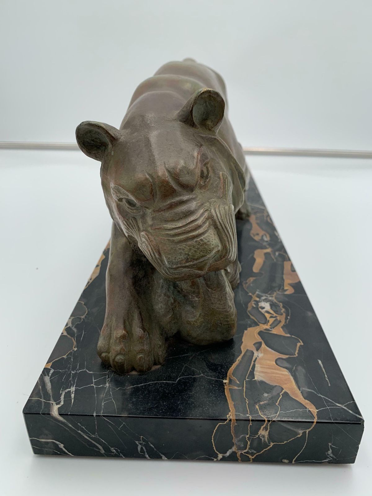 photo buy Art Deco Panther Sculpture By Emile Grégoire, Bronze, Marble, France Circa 1930