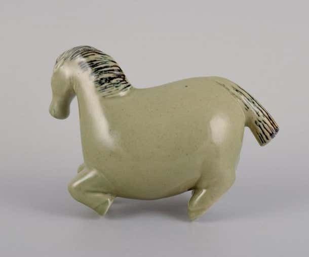 Stig Lindberg For Gustavsberg Horse Figurine In Glazed Stoneware photo furniture