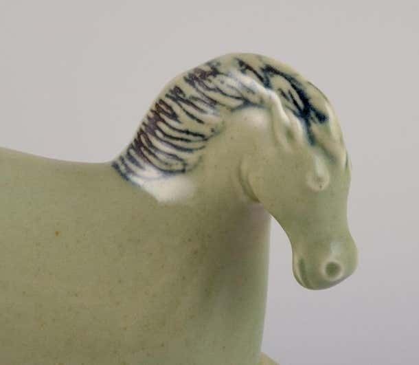 Stig Lindberg For Gustavsberg Horse Figurine In Glazed Stoneware photo for sale