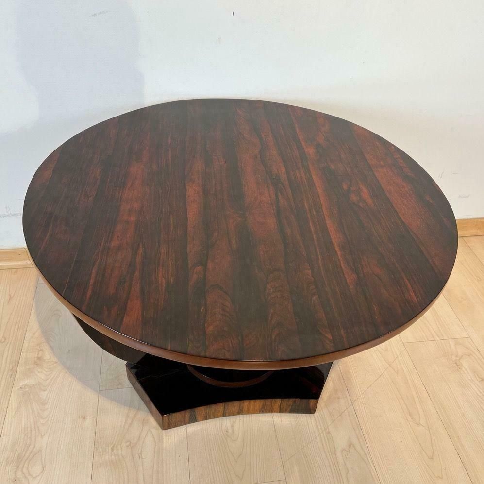 Art Deco Round Side Table, Rosewood Veneer, France Circa 1930 photo vinterior