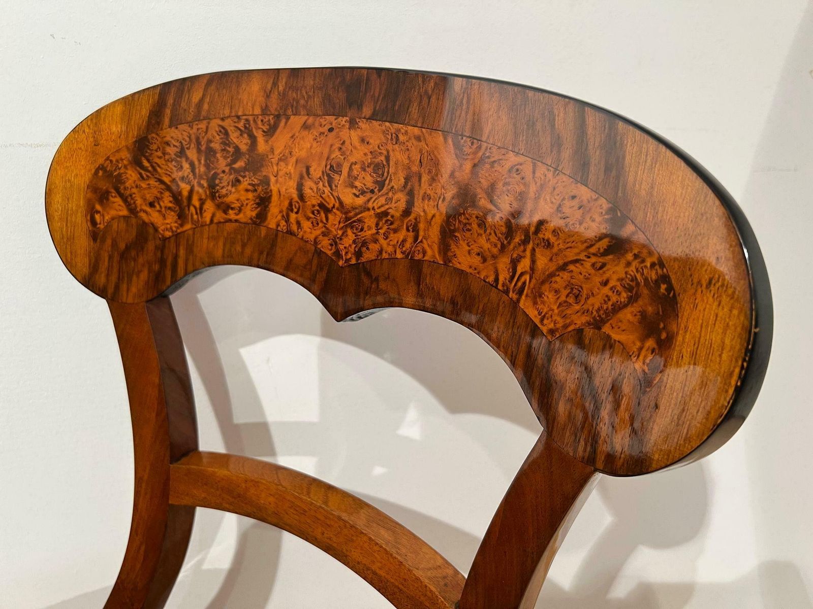photo buy Set Of Six Biedermeier Shovel Chairs, Walnut, Roots Veneer, South Germany, 1840s