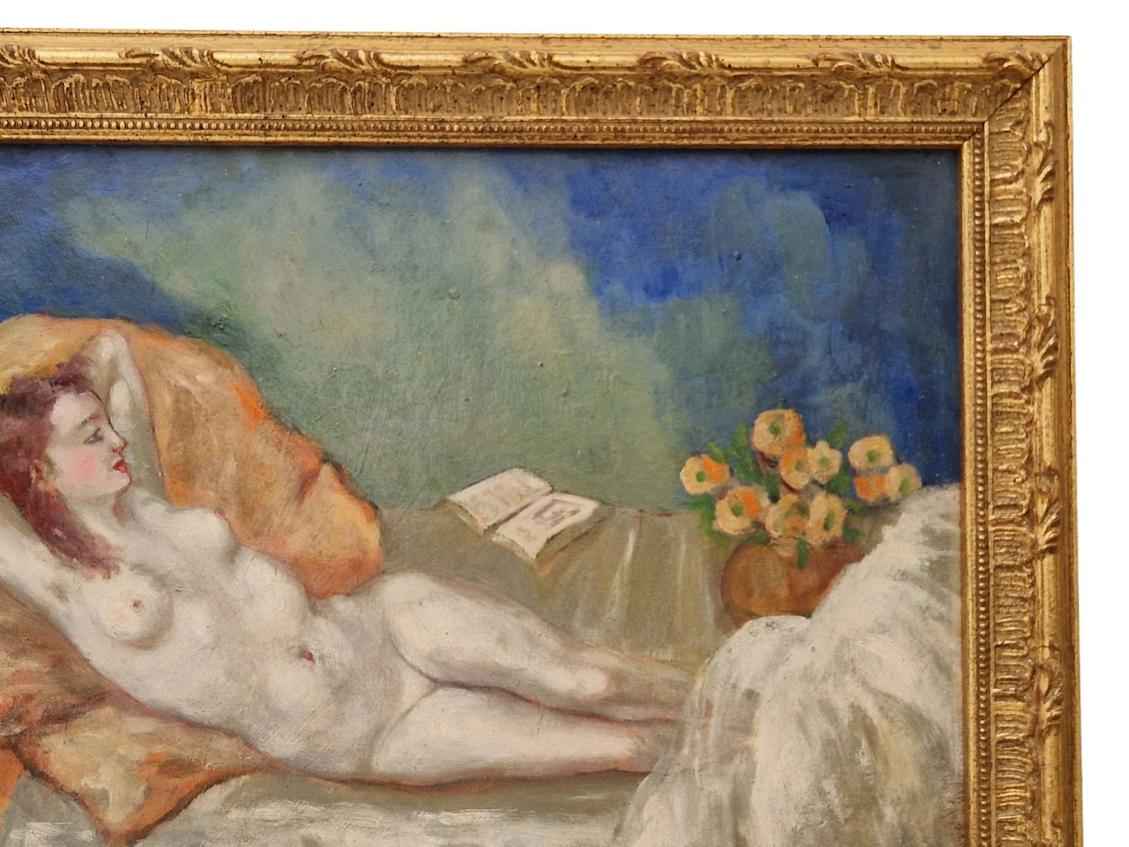 Germaine Marcel Beronneau Recling Nude Oil Painting, Framed. photo vinterior