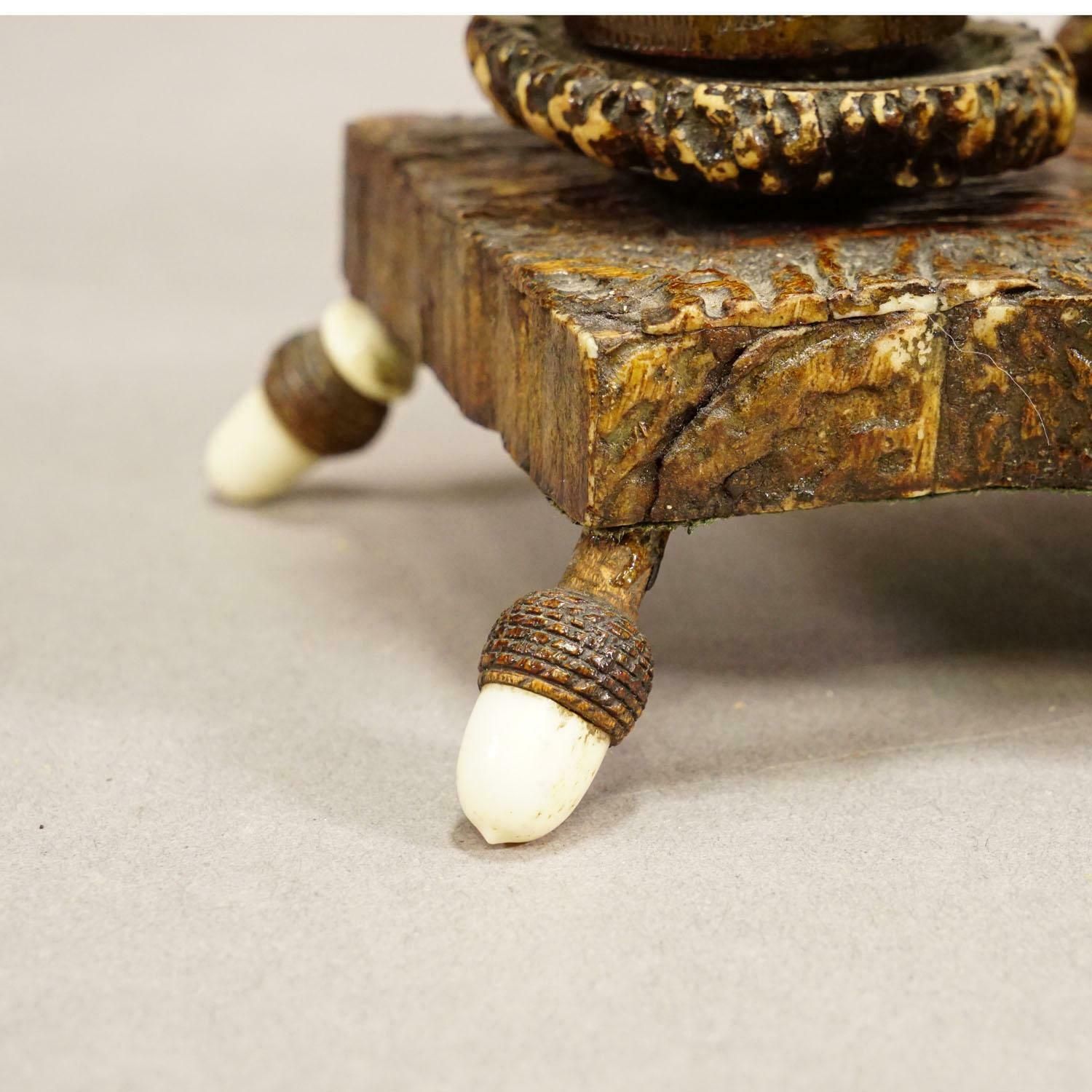 Rare Antler Desk Standish With Elaborate Carvings, Germany Ca. 1840 photo buy