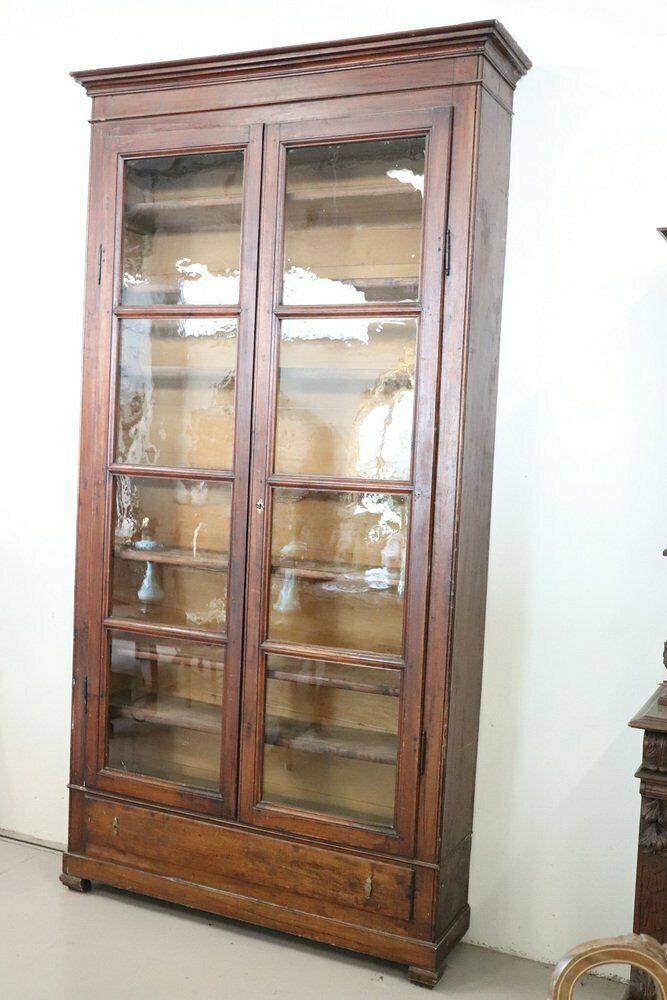 19th Century Poplar Wood Bookcase photo vintage