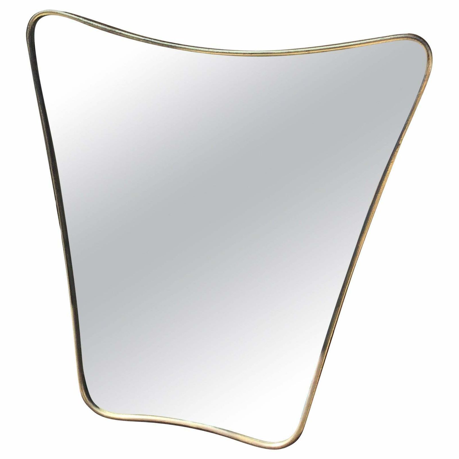 Fontana Arte Mirror Brass Wood Glass 1950 Italy