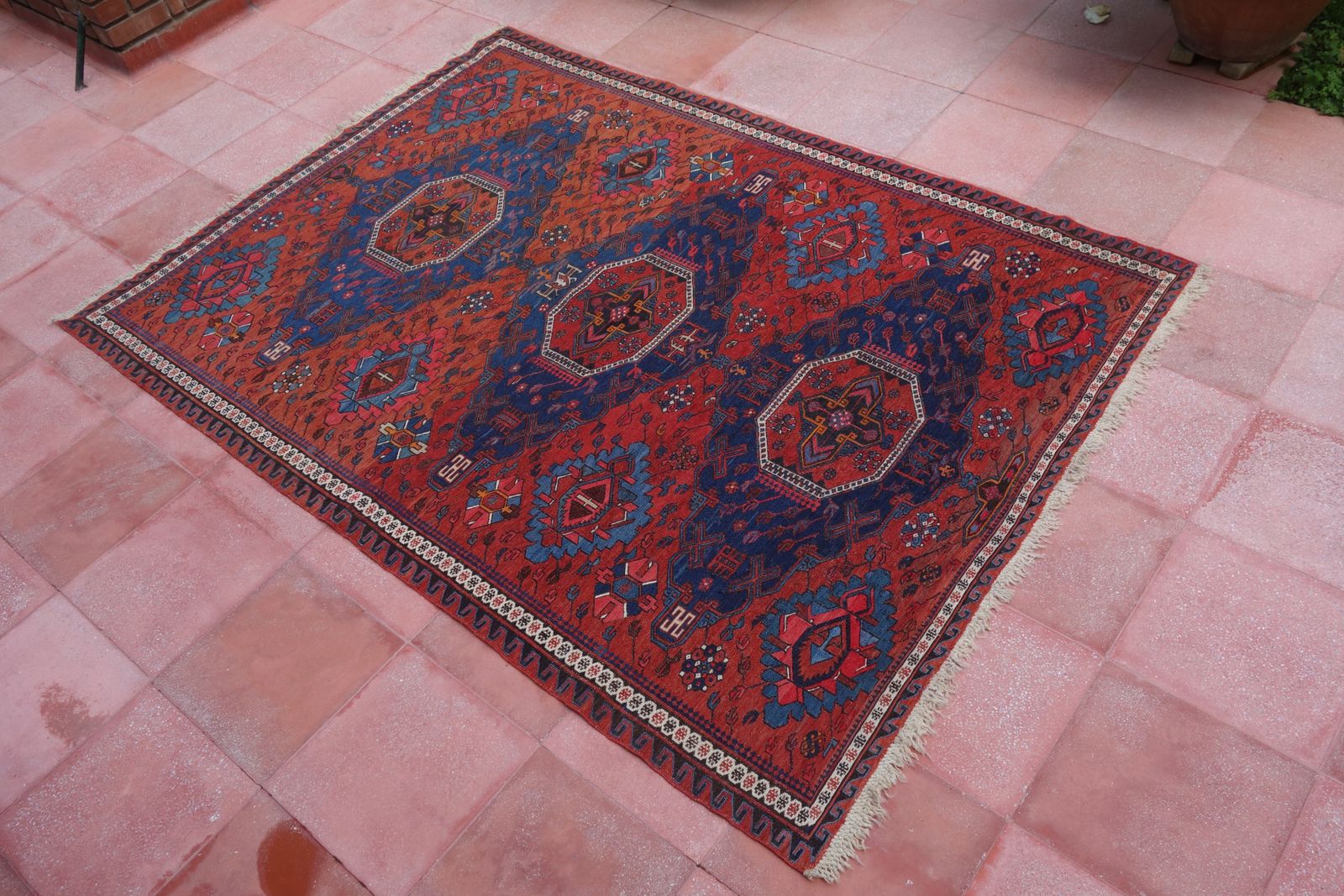 Great Britain With Deliveries Duties Paid | Antique Caucasiana Kuba Soumak Rug Carpet | 201 Cm X 141 Cm | 6'59'' X 4'62'' photo furniture