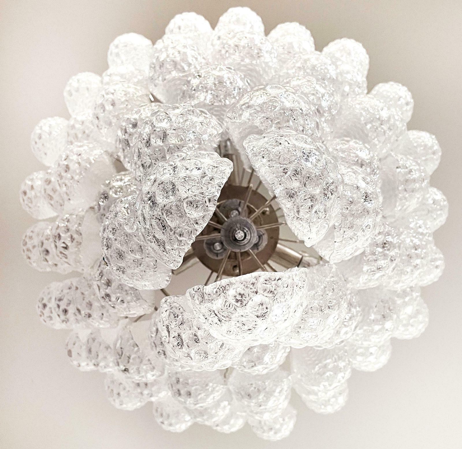 photo for sale Magnificent Italian Vintage Murano Glass Chandeliers  75 Glass Petals Drop