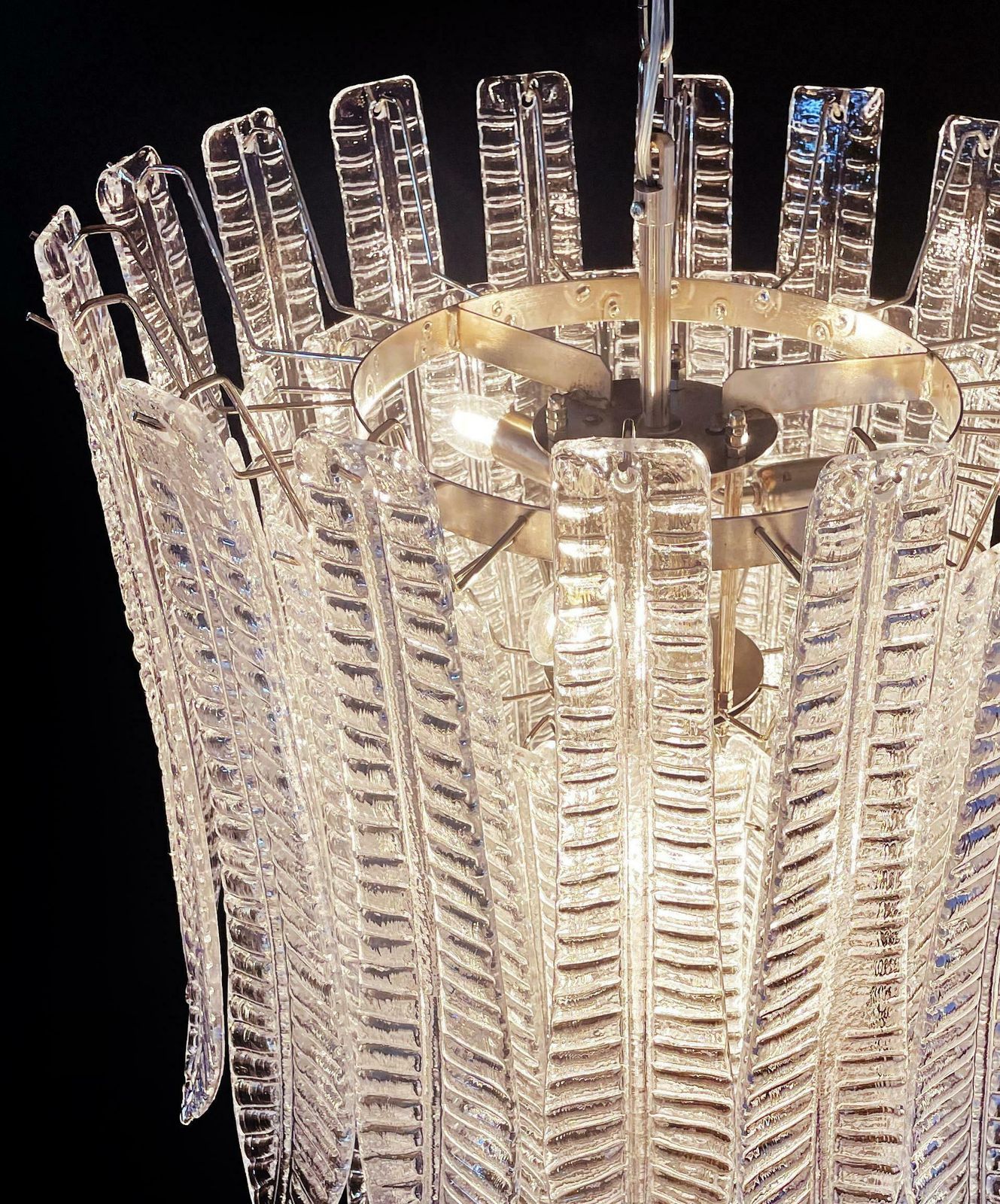 Magnificent Huge Italian Murano Felci Glass Chandeliers  52 Glasses photo vintage